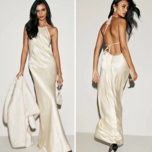 Reformation Jeany silk maxi dress fior di latte NWT